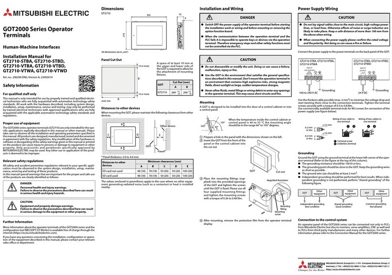 Mitsubishi Electric GT2710-STBA User manual