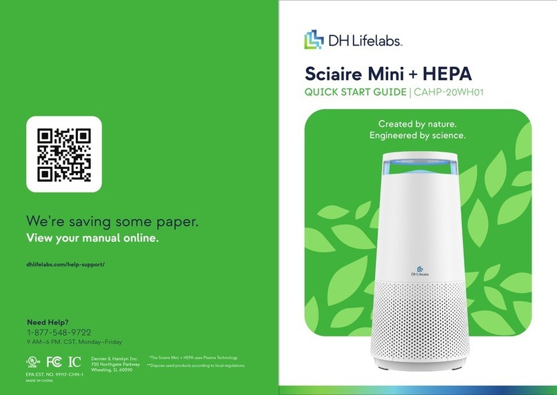 DH Lifelabs Sciaire Mini + HEPA User manual
