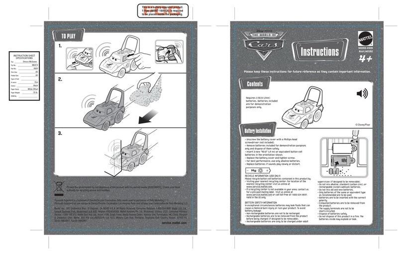 Mattel THE WORLD OF Cars instructions