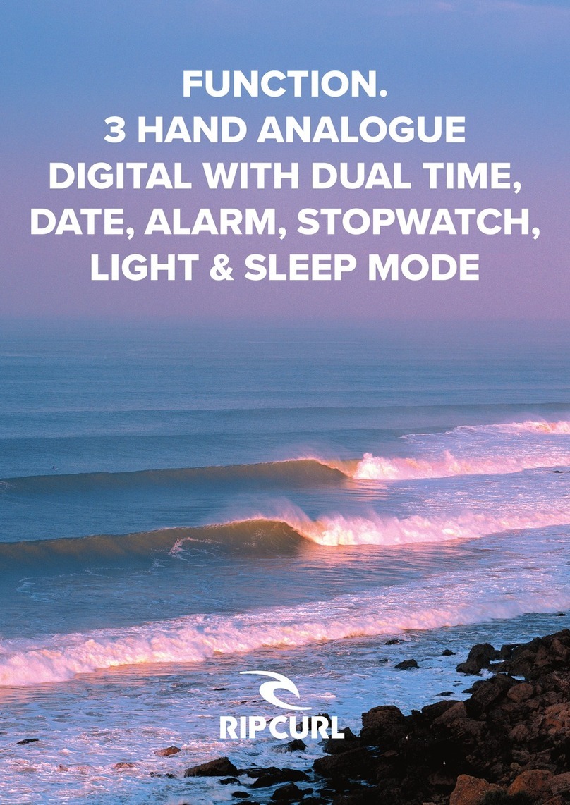 Rip curl FUNCTION.3 HAND ANALOGUE DIGITAL WITH DUAL TIME, DATE, ALARM, STOPWATCH, LIGHT & SLEEP... manual