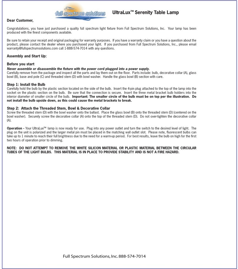 Full Spectrum Solutions UltraLux Serenity manual