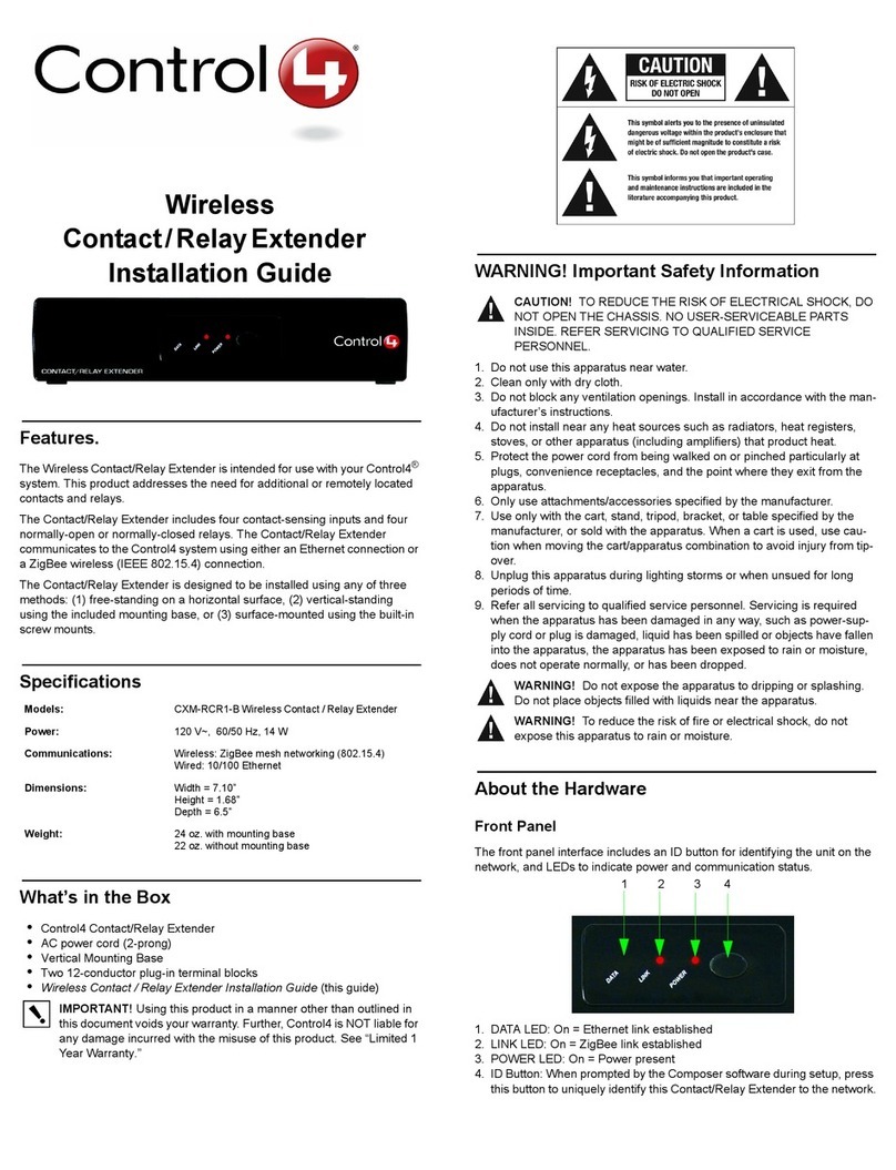 Contro l4 CXM-RCR1-B installation guide