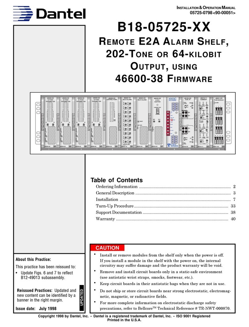 Dantel A18-05775 Series Installation & operation manual Dantel A18-05775 Series Installation & operation manual