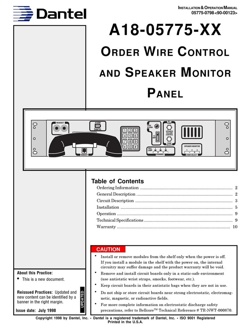 Dantel A18-05775 Series Installation & operation manual