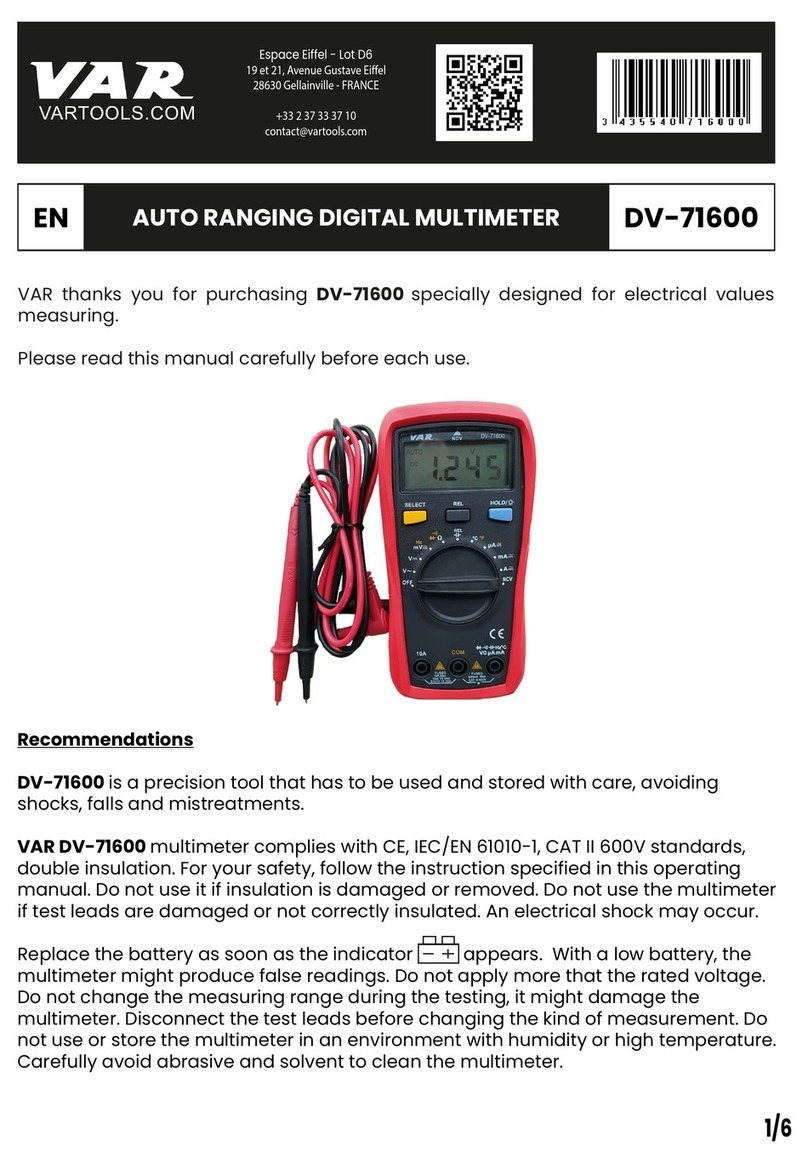 VAR DV-71600 manual
