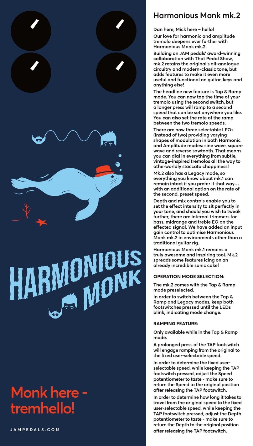 JAM Pedals Harmonious Monk mk.2 User manual