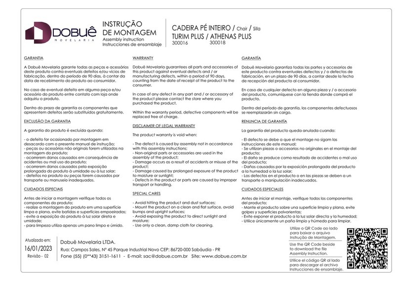 dobue MOVELARIA TURIM PLUS 300016 User manual