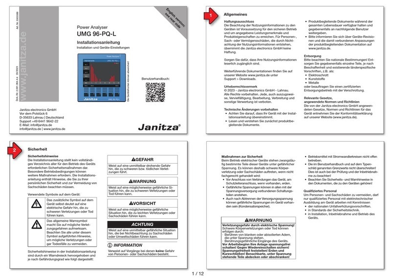 janitza UMG 96-PQ-L installation manual