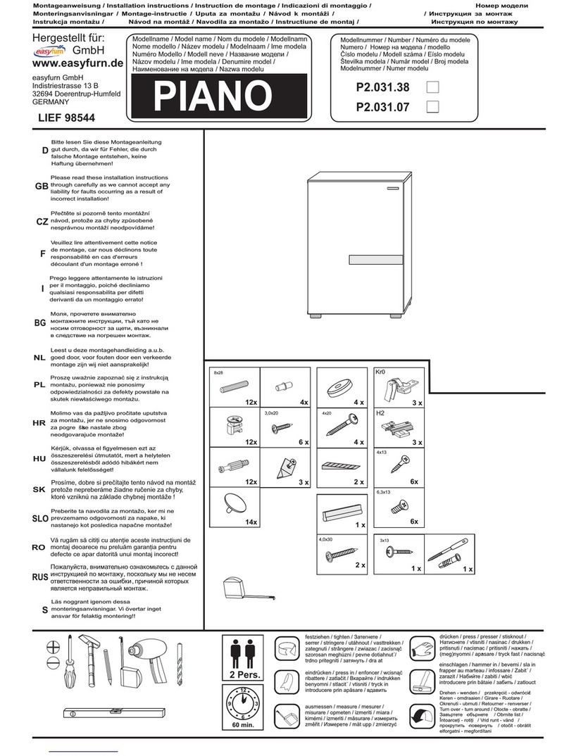easyfurn PIANO P2.031.38 installation instructions