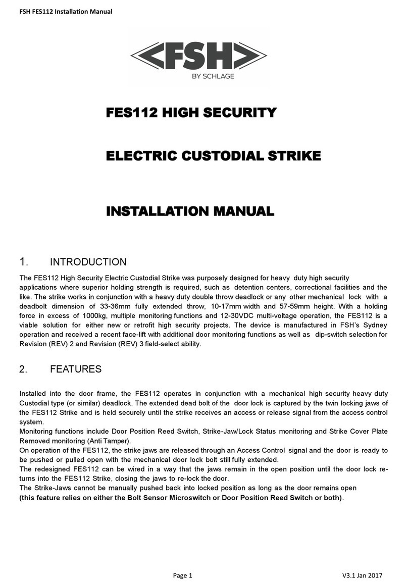 Schlage FHS FES112 User manual