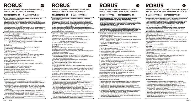 Robus RHA28405FTV2-24 User manual