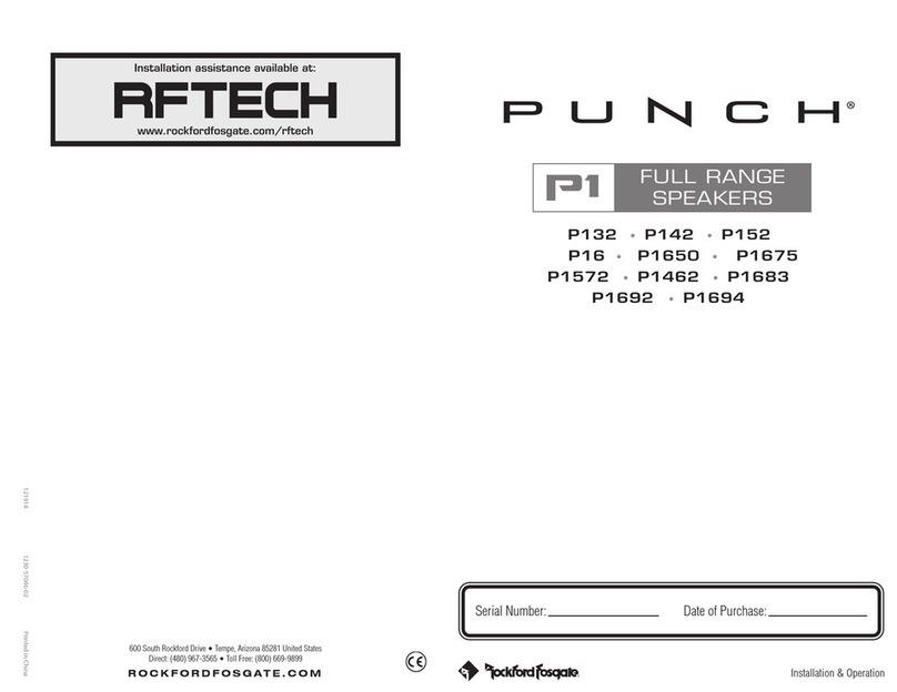 Rockford Fosgate Punch P132 User manual