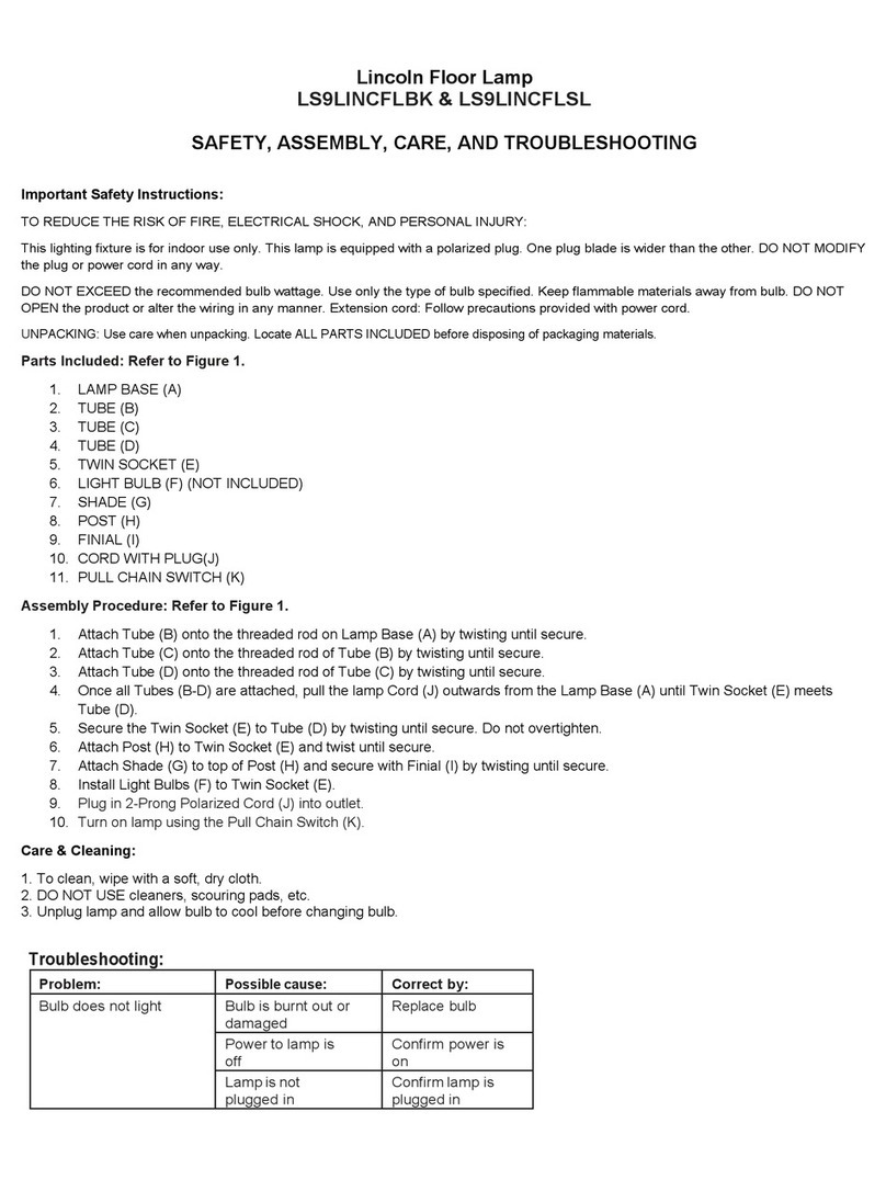 Lincoln LS9LINCFLBK Safety, Assembly and Use