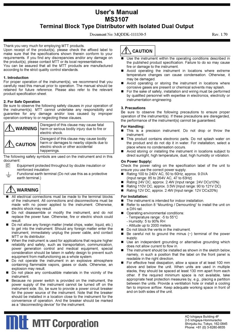 MTT MS3107 user manual