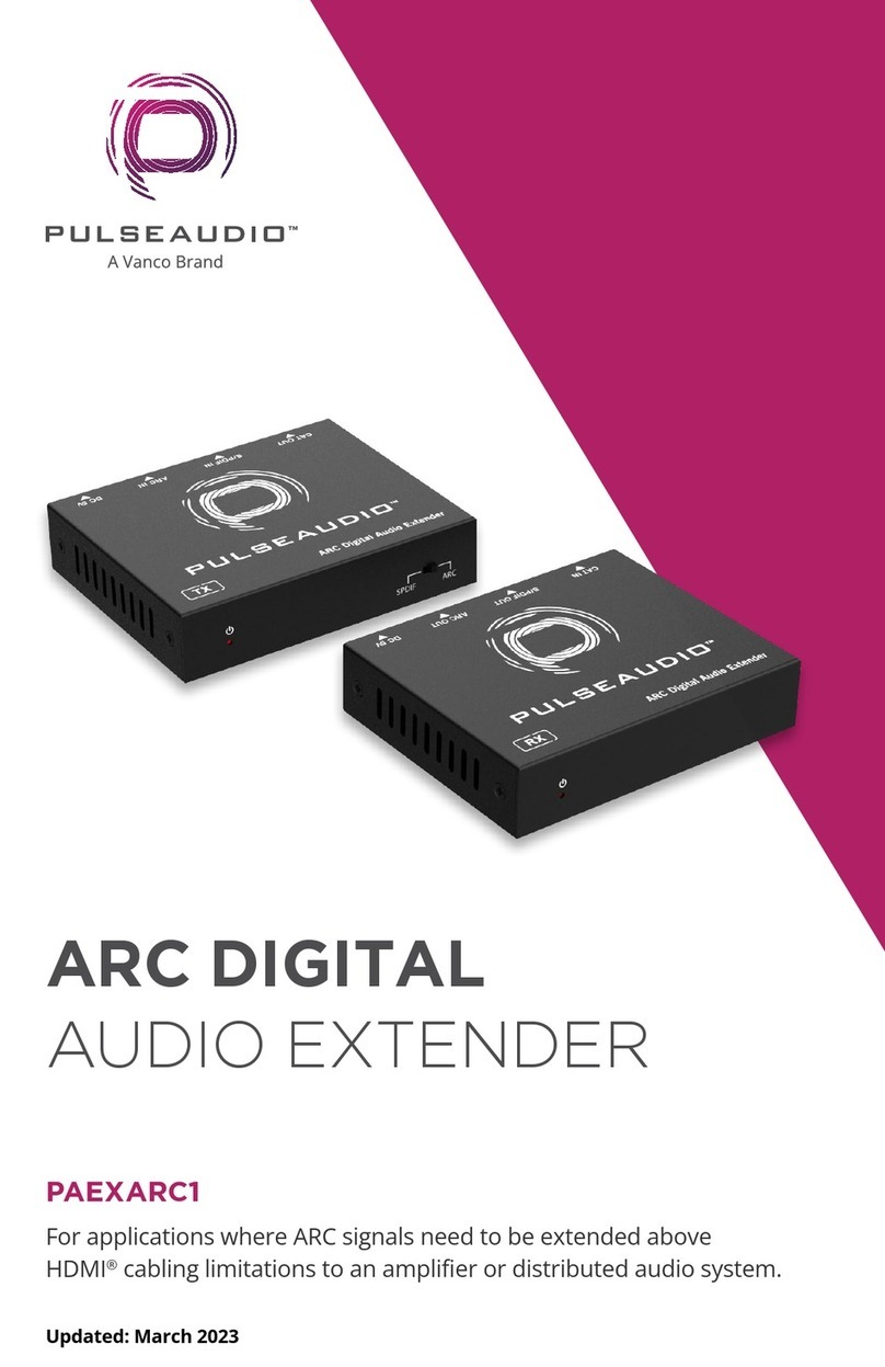 Vanco PulseAudio PAEXARC1 User manual