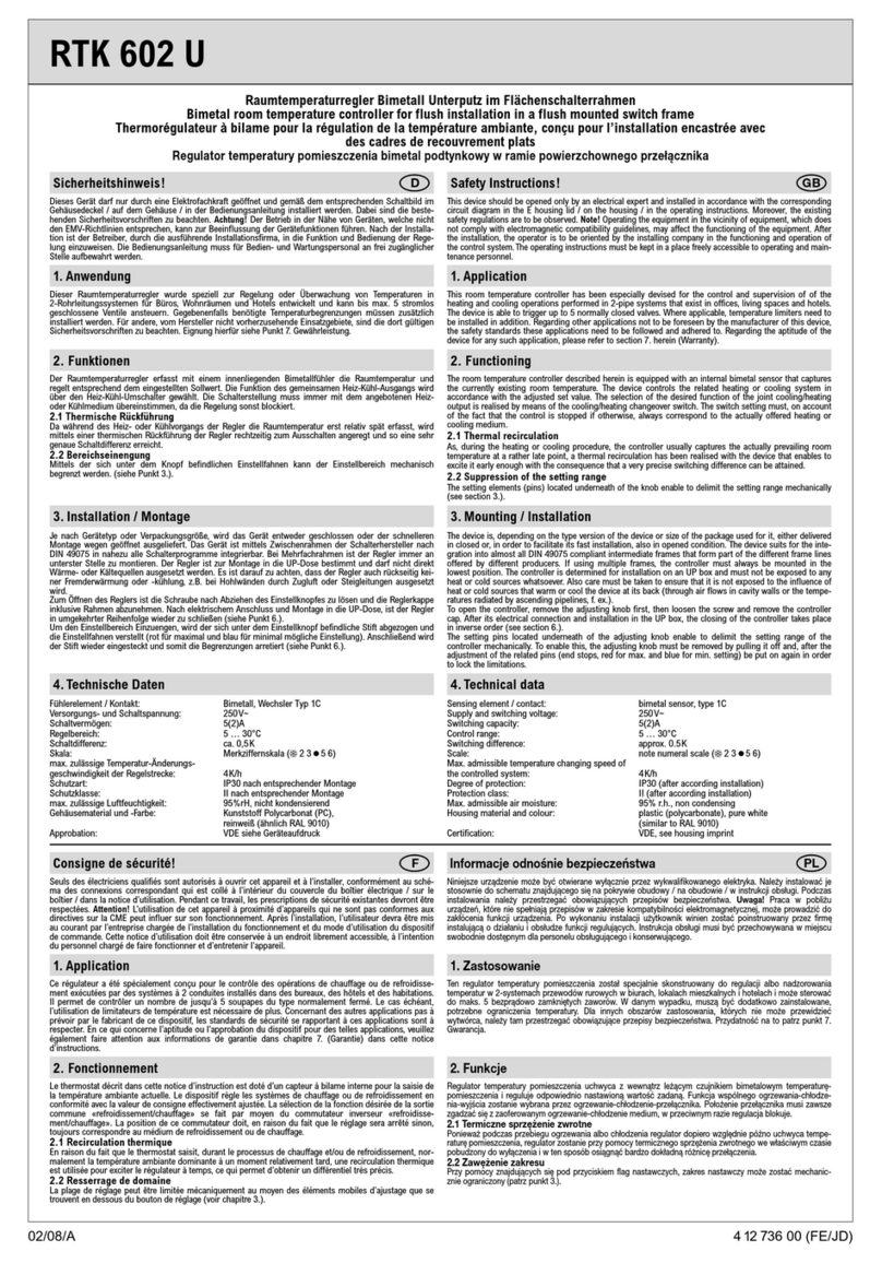 Dimplex RTK 602 U User manual