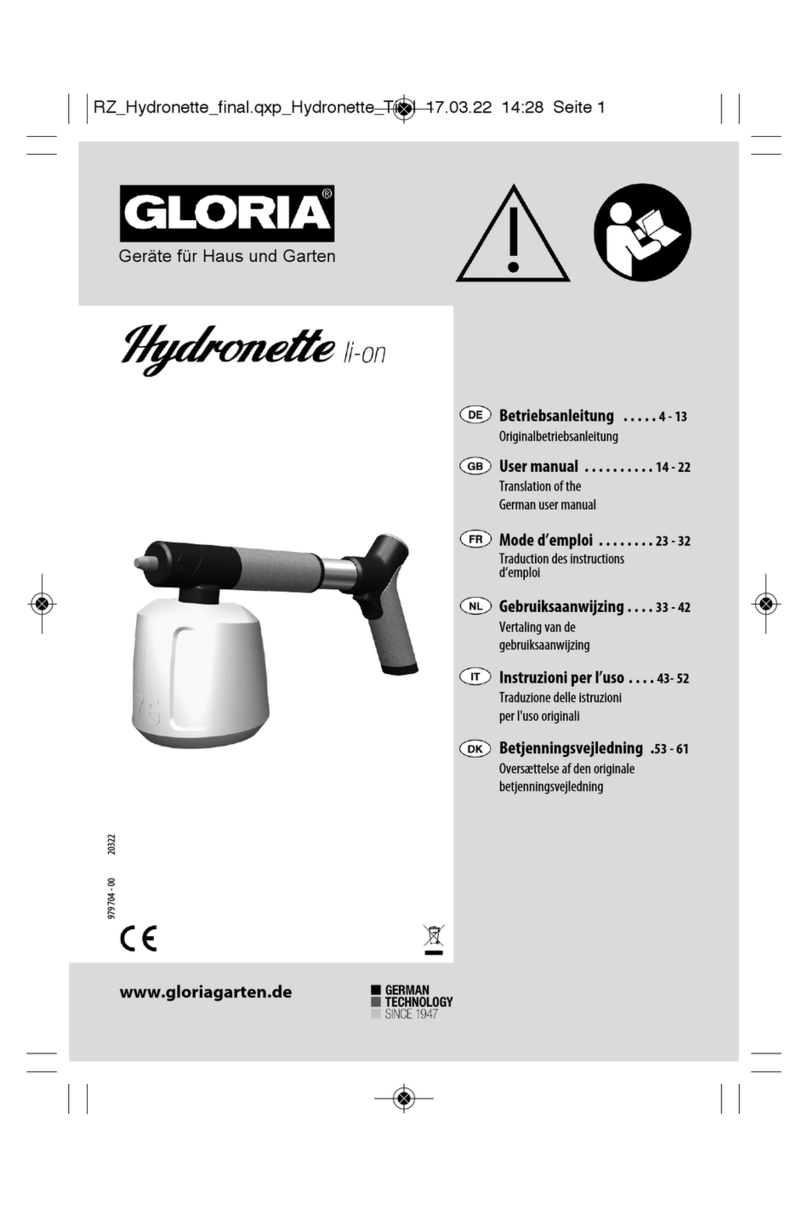 Gloria Hydronette li-on user manual