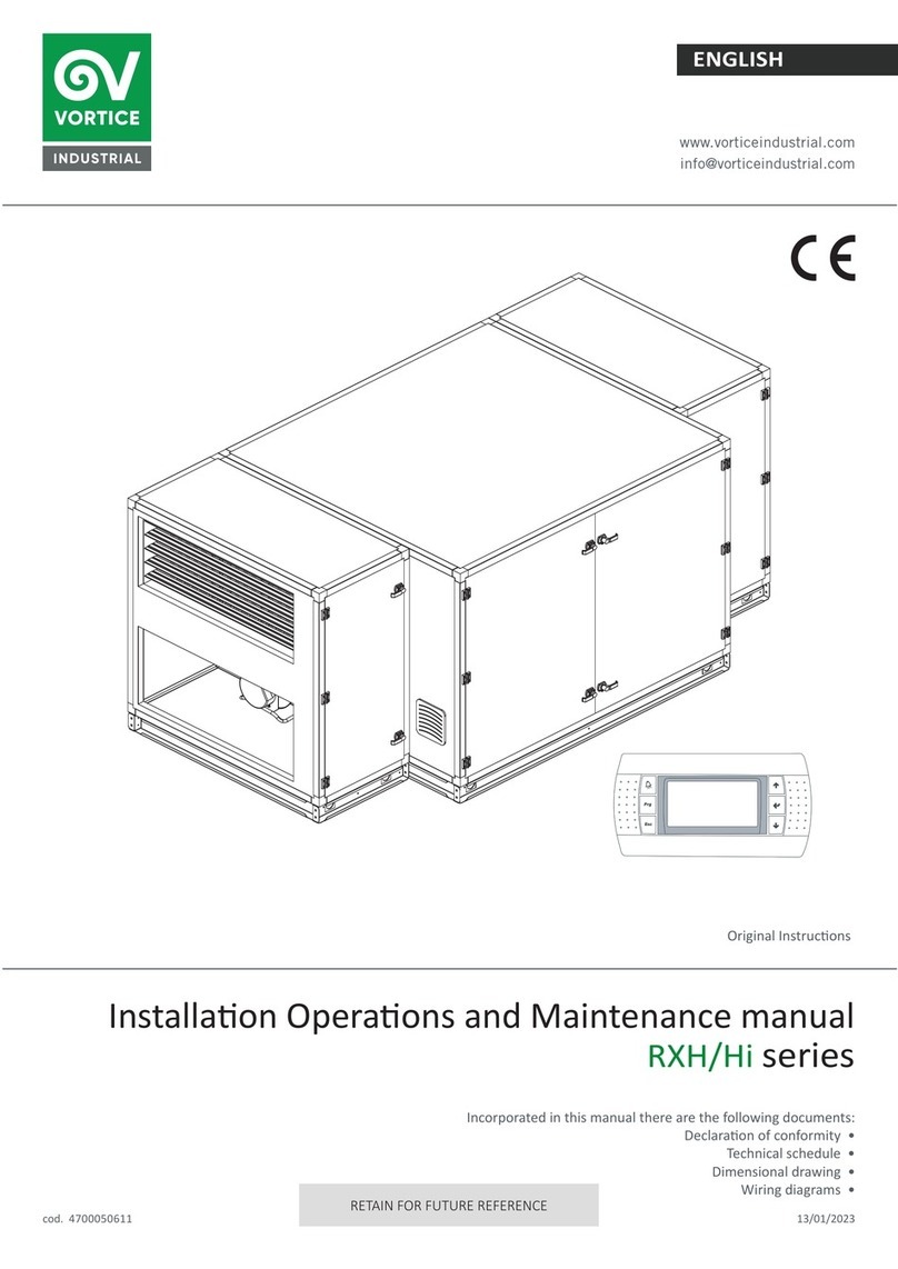 Vortice RXH/Hi Series Installation, operation and maintenance manual