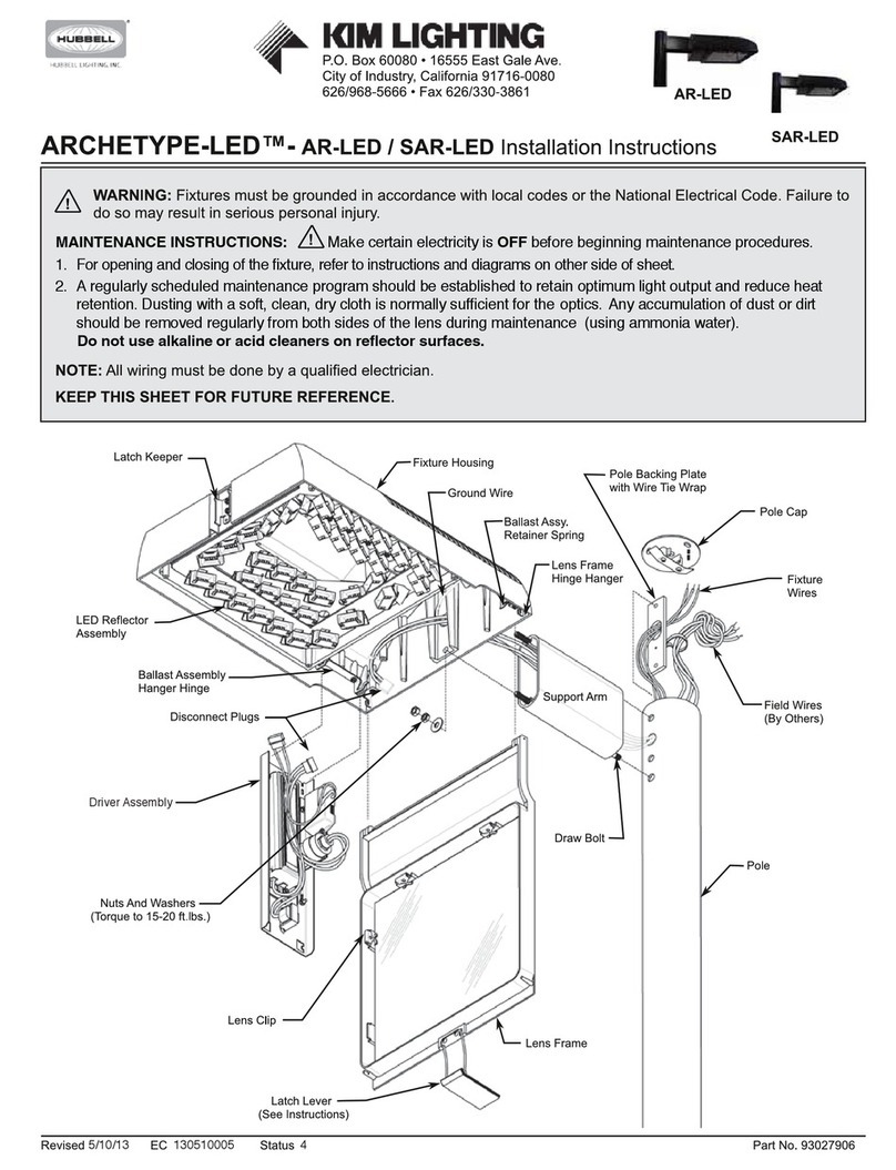 Hubbell KIM LIGHTING ARCHETYPE-LED-AR-LED installation instructions
