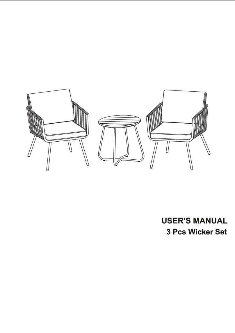 Gymax 3 Pcs Wicker Set User manual