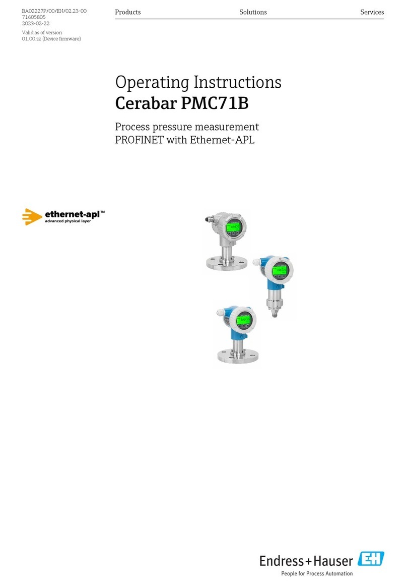 Endress+Hauser Cerabar PMC71B User manual