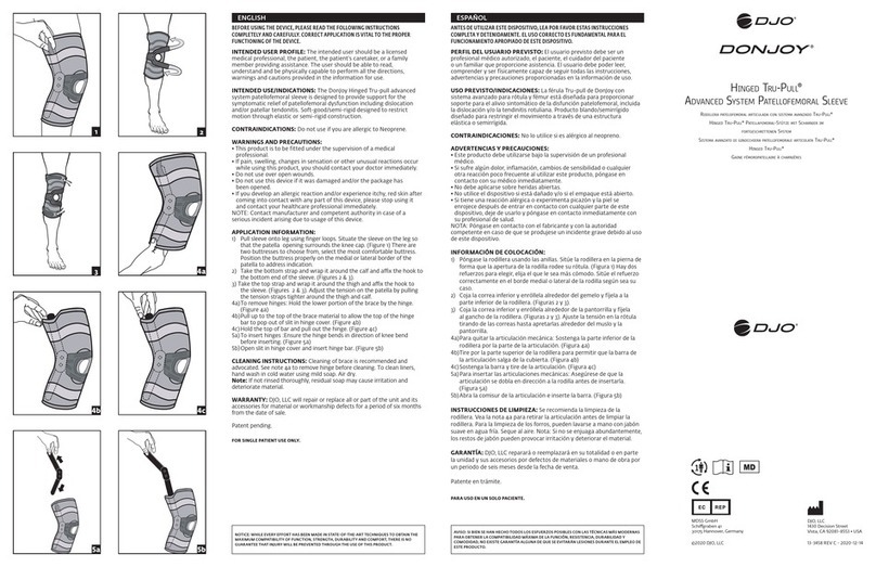 DJO Donjoy Tru-Pull Advanced Knee Brace manual