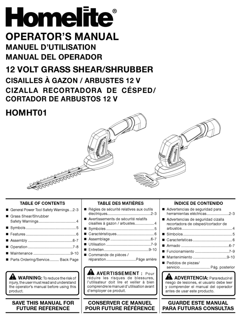 Homelite HOMHT01 User manual Homelite HOMHT01 User manual