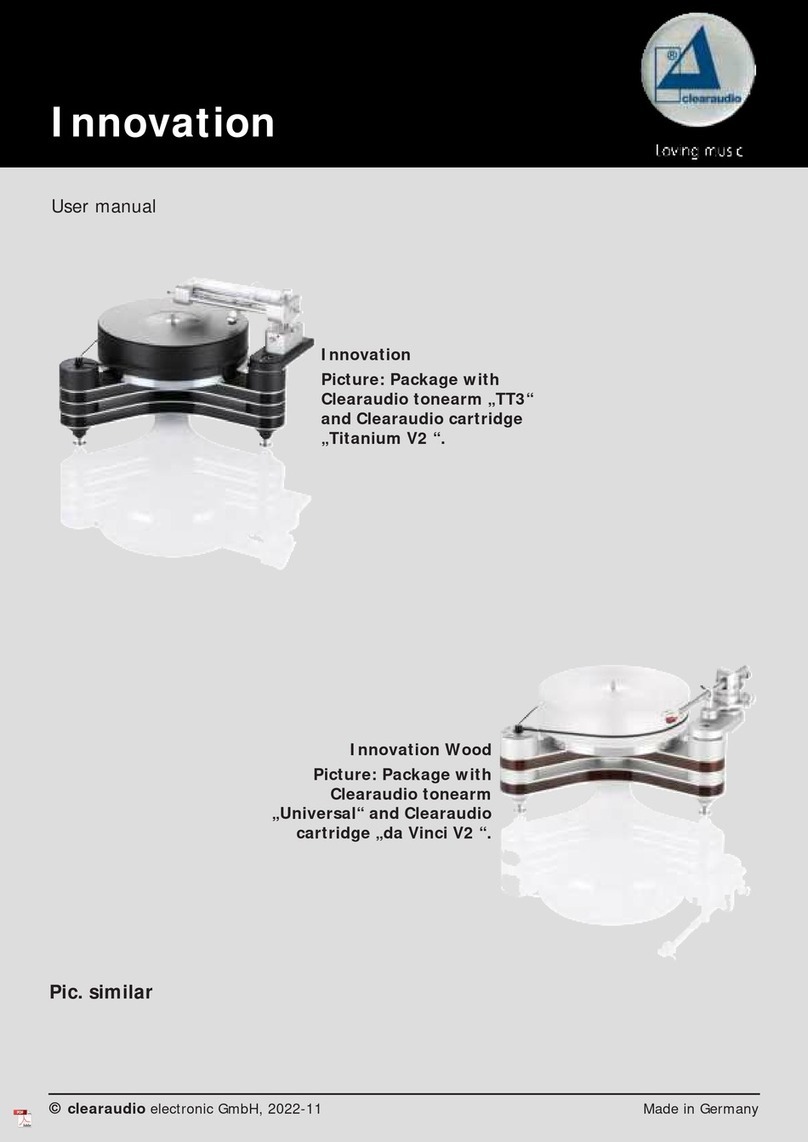 Clearaudio Master Innovation user manual