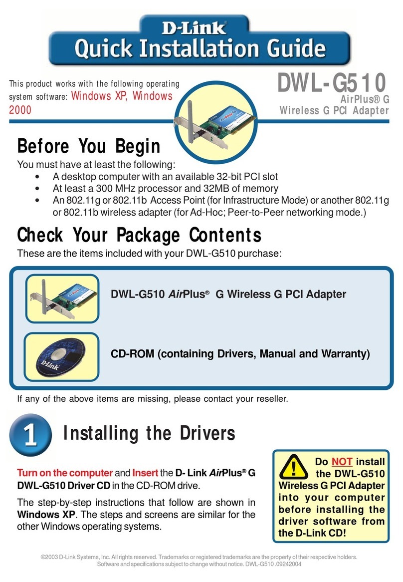D-Link AirPlus G DWL-G510 User manual
