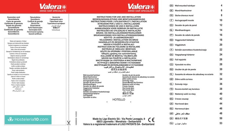 VALERA Hotello Operation manual VALERA Hotello Operation manual