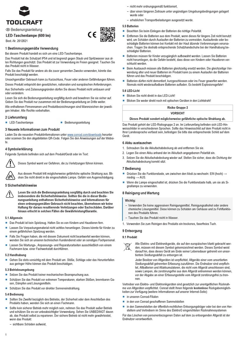 TOOLCRAFT 2612821 operating instructions