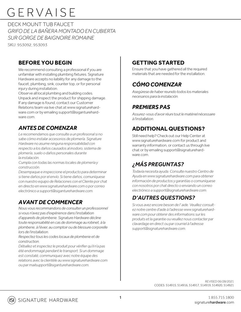 Signature Hardware GERVAISE 953092 User manual Signature Hardware GERVAISE 953092 User manual