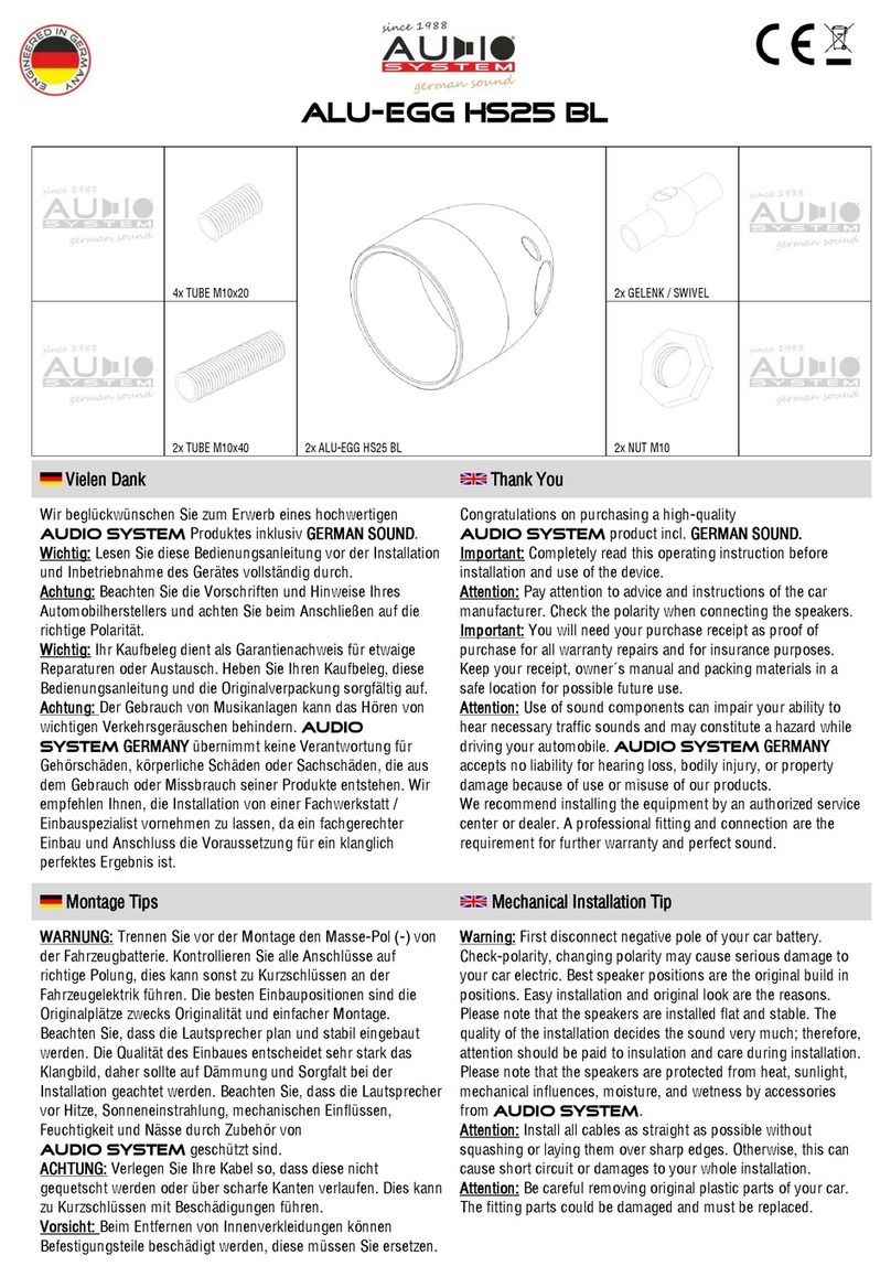 Audiosystem GERMAN SOUND ALU-EGG HS25 BL User manual