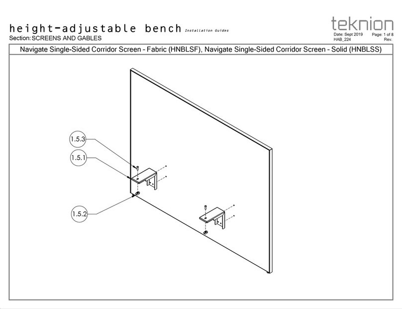 Teknion HNBLSF Operating and maintenance instructions Teknion HNBLSF Operating and maintenance instructions