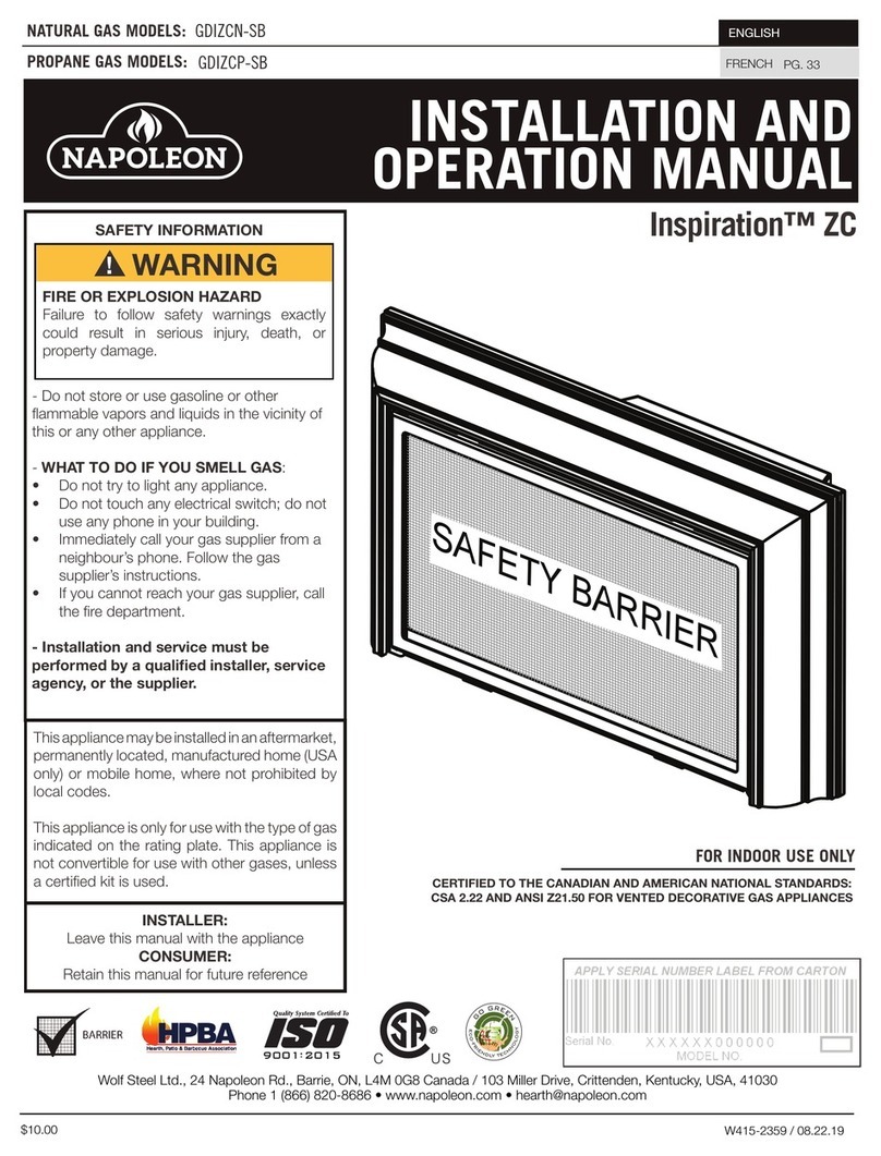 Napoleon GDIZCN-SB User manual