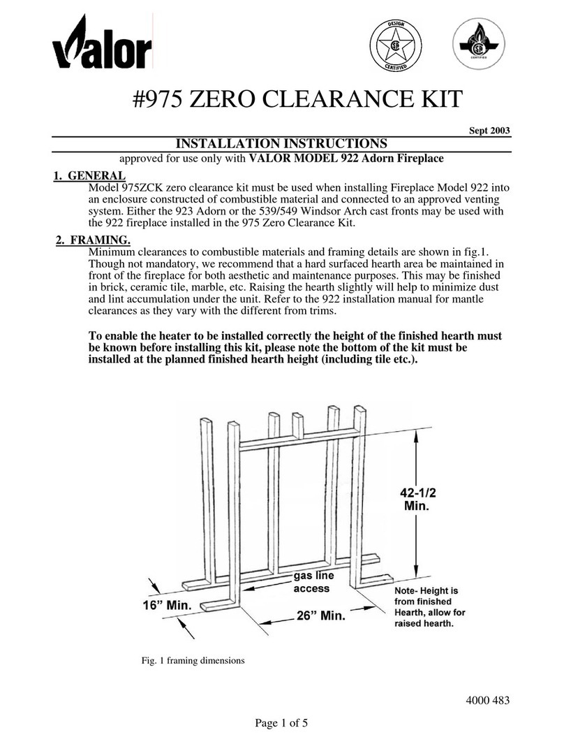 Valor 975 installation instructions