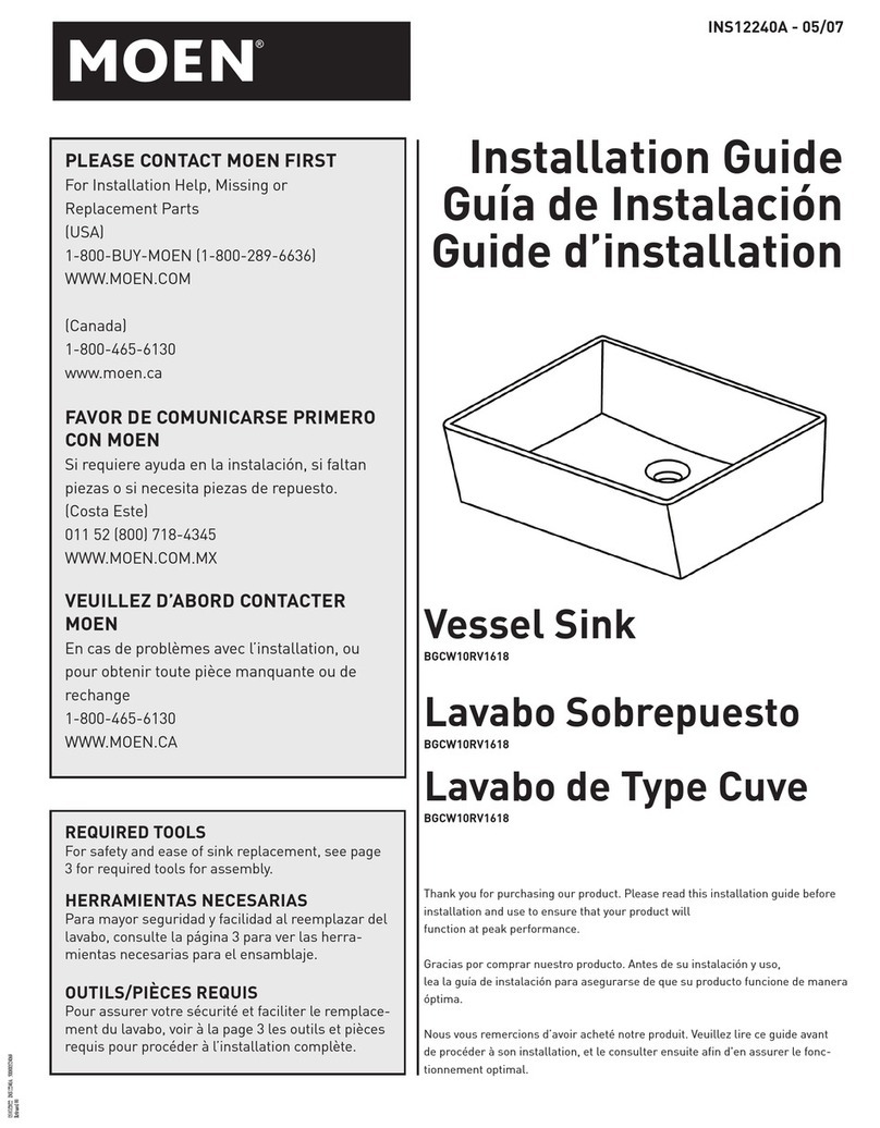 Moen BGCW10RV1618 installation guide