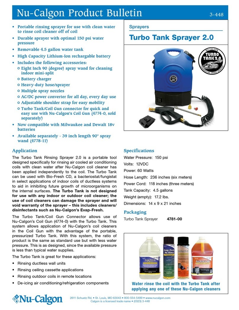 Nu-Calgon Turbo Tank Sprayer 2.0 Operation instructions