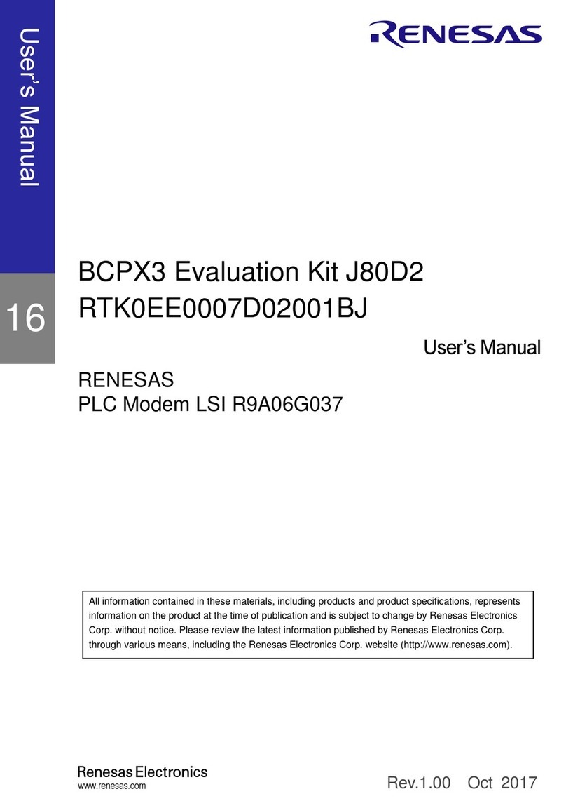 Renesas RTK0EE0007D03001BJ User manual