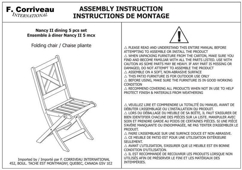 F. CORRIVEAU INTERNATIONAL Nancy II dining 5 pcs set Assembly instruction F. CORRIVEAU INTERNATIONAL Nancy II dining 5 pcs set Assembly instruction