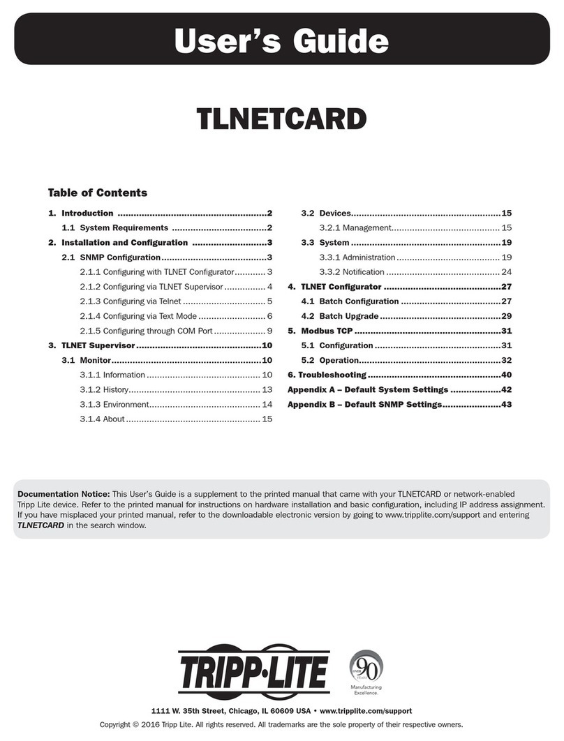 Tripp Lite TLNETCARD user guide