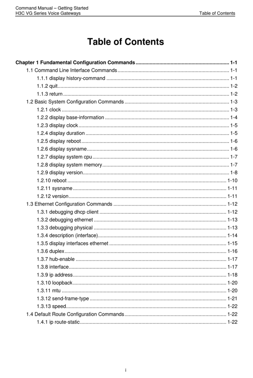 H3C VG Series User manual