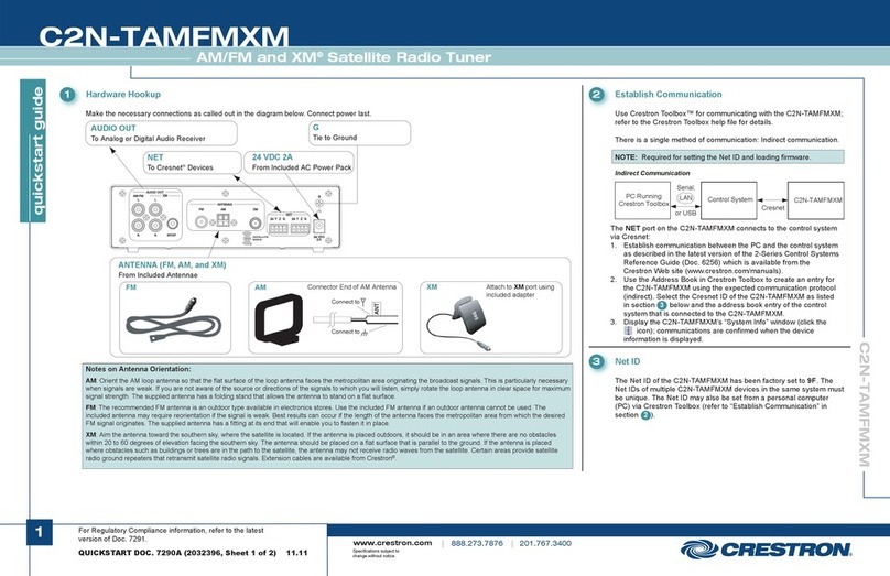 Crestron C2N-TAMFMXM quick start guide