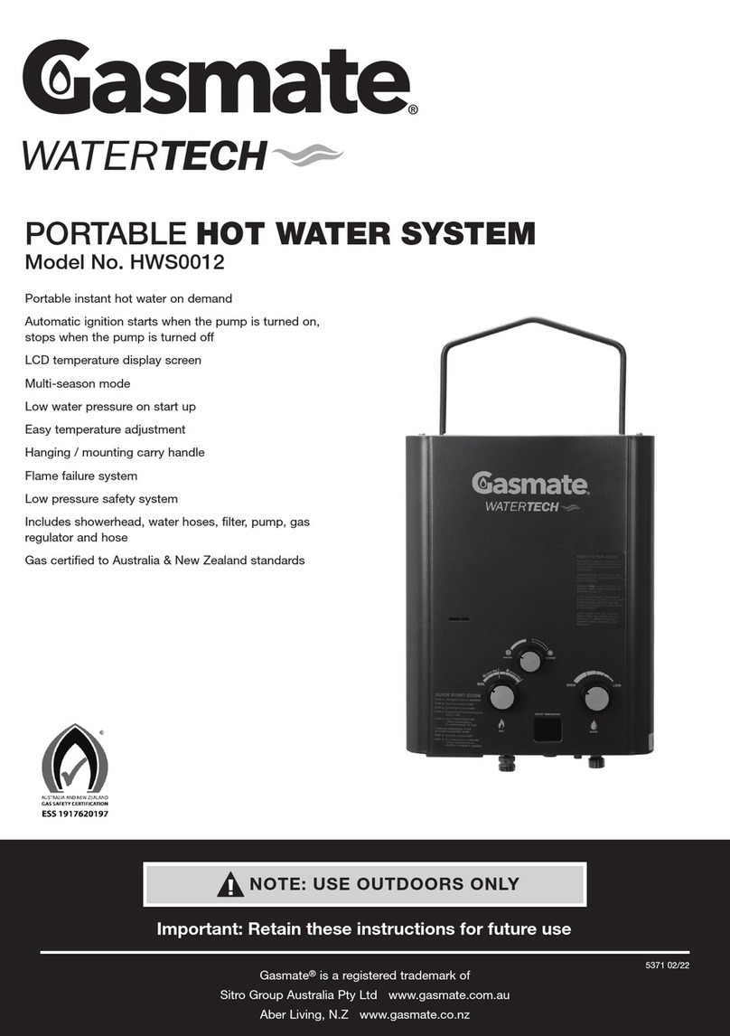 Gasmate HWS0012 instructions