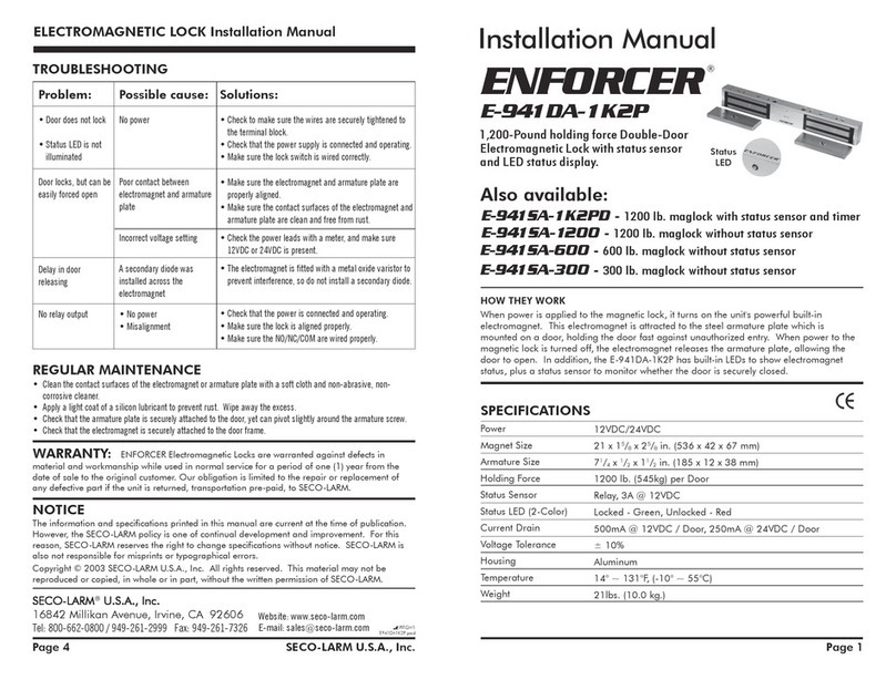 ENFORCER E-941DA-1K2P installation manual
