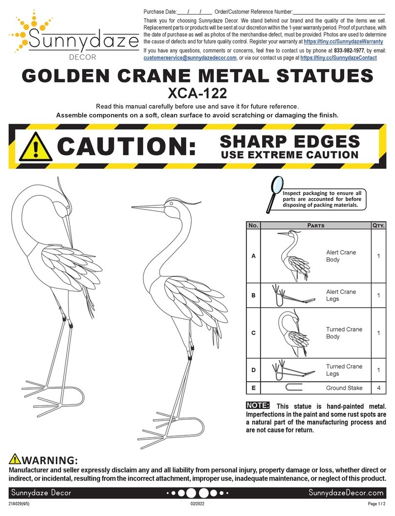 Sunnydaze Decor XCA-122 instruction manual