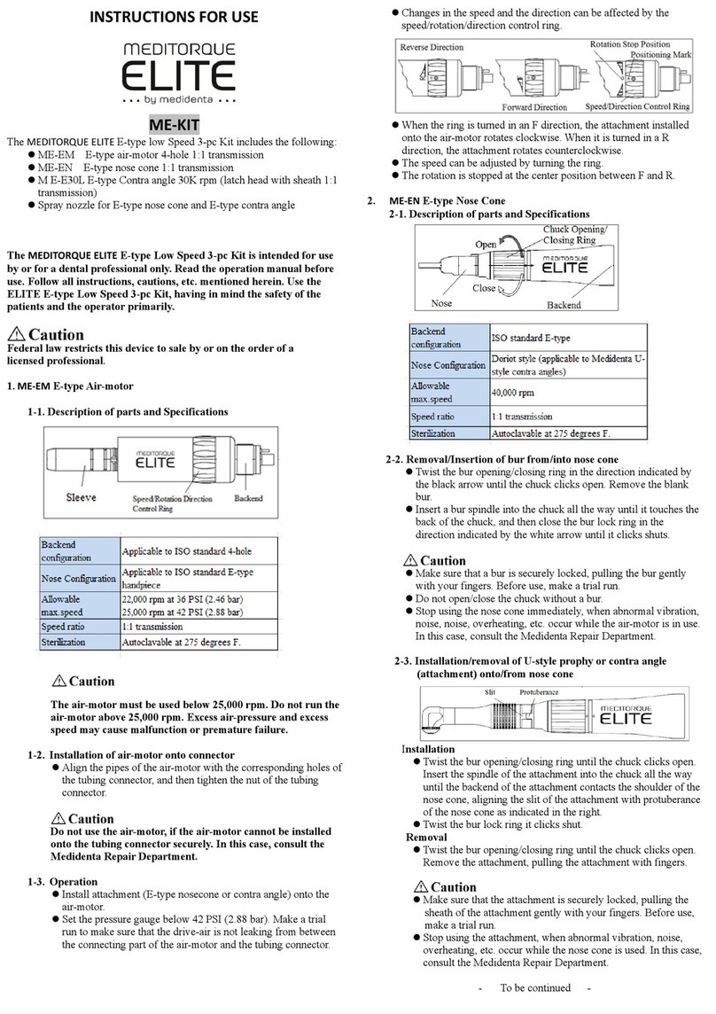 Medidenta MEDITORQUE ELITE ME-KIT Instructions for use Medidenta MEDITORQUE ELITE ME-KIT Instructions for use