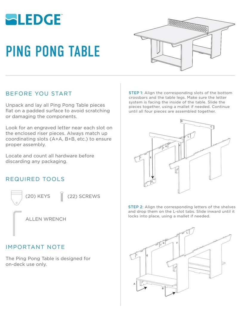 LEDGE PING PONG TABLE quick start guide