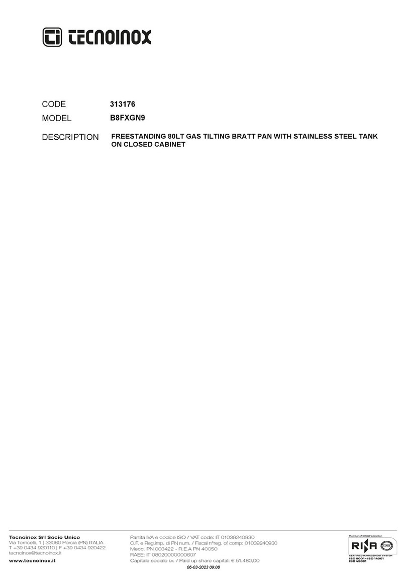 Tecnoinox B8FXGN9 Instruction manual for installation, maintenance and use Tecnoinox B8FXGN9 Instruction manual for installation, maintenance and use