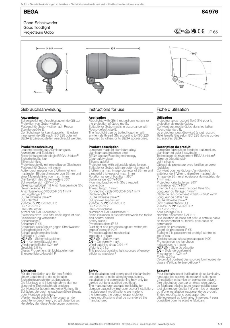 BEGA Gobo 84976 User manual
